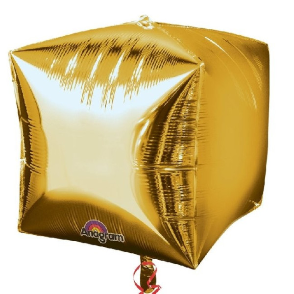 Globo Foil de Cubo de 40 Centímetros de color Oro