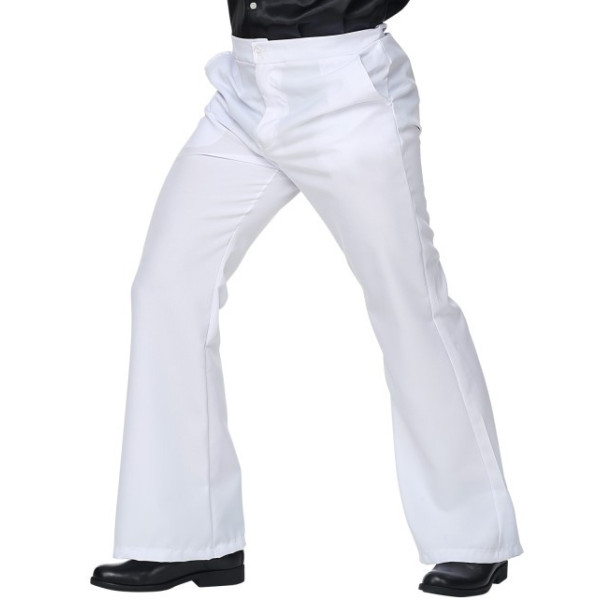 Pantalón de los años 70´s de color Blanco para Adulto