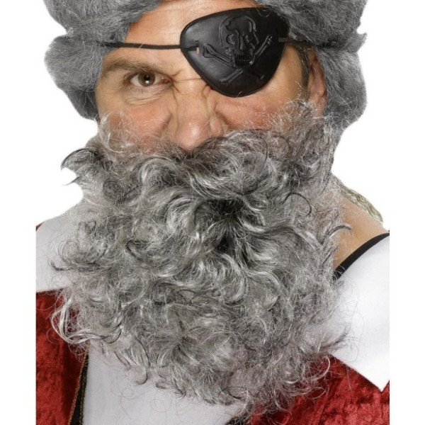 Barba Gris de Pirata Deluxe para Adulto