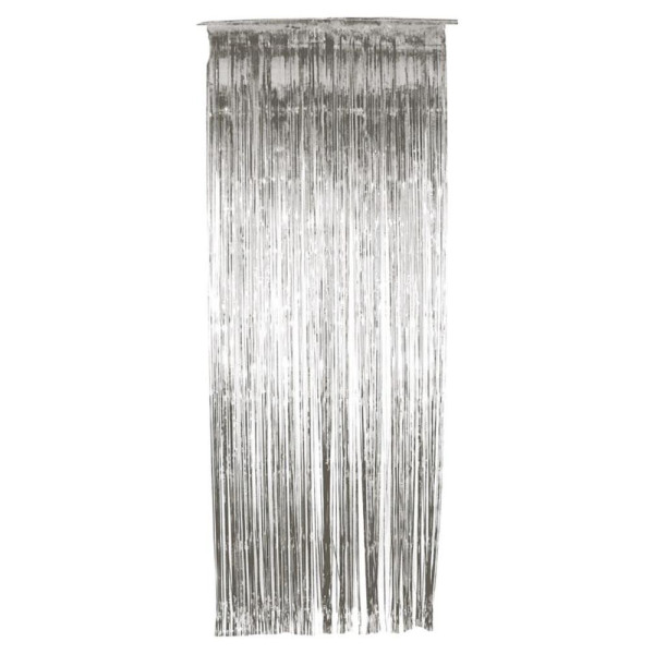 Cortina de Flecos Brillantes de color Plata de 91 x 244 Centímetros