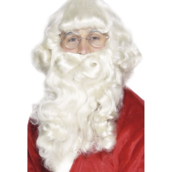 Peluca Blanca de Papá Noel con Barba para Adulto
