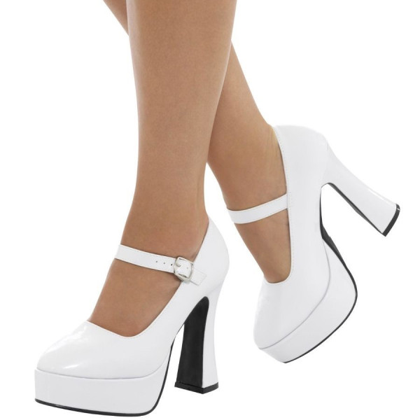 Zapato de Plataforma de los años 70´s de color Blanco para Adulto