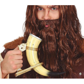 Cuerno de Vikingo de 25 Centímetros con Soporte