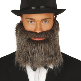 Barba Gris con Bigote para Adulto