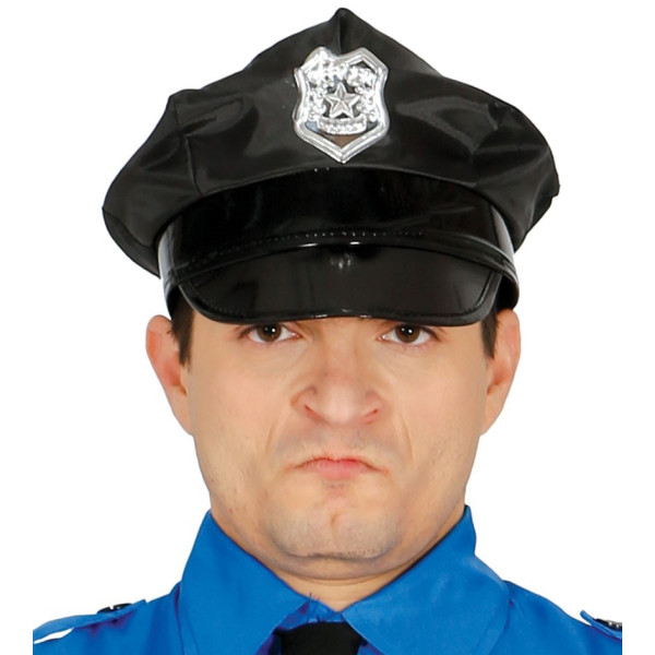 Gorra de Policía de color Negro para Adulto
