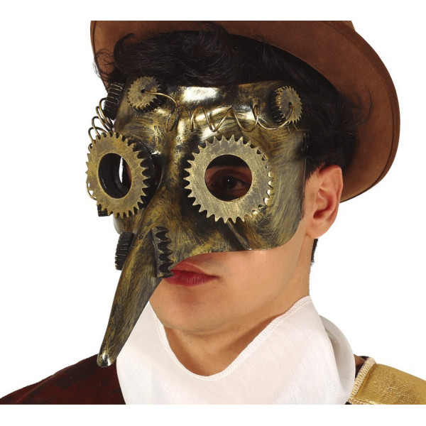 Máscara de Steampunk de la Peste para Adulto