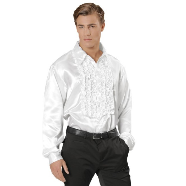 Camisa de Disco de los Años 70´s de color Blanco para Adulto