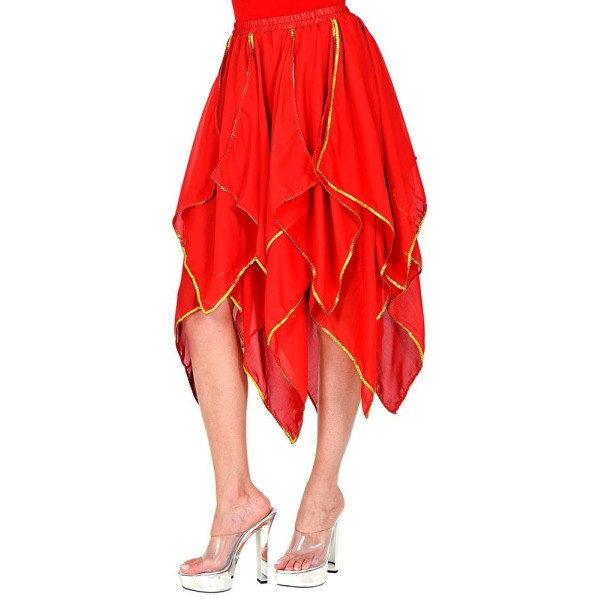Falda de Chifón de color Rojo para Adulto
