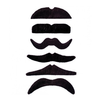 Bigote Negro Adhesivo Varios Modelos para Adulto