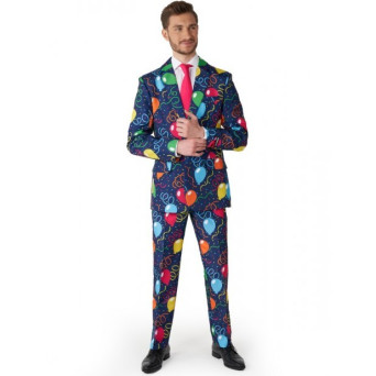 Traje de Confetti Balloons Navy para Adulto