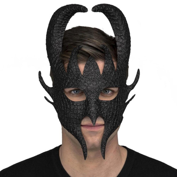 Máscara de color Negro con Cuernos para Adulto