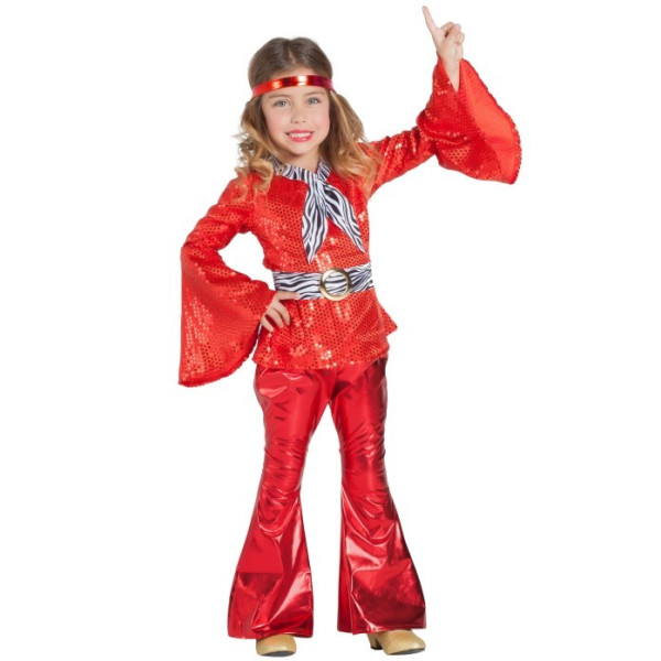  Disfraz de Disco de color Rojo Infantil
