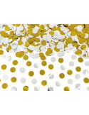 Cañón de Confeti de Círculos de color Plata y Oro de 60 Centímetros