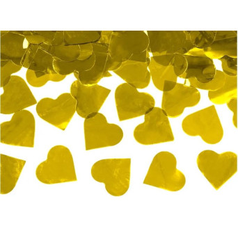 Cañón de 60 Centímetros con Confeti de Corazones de color Oro