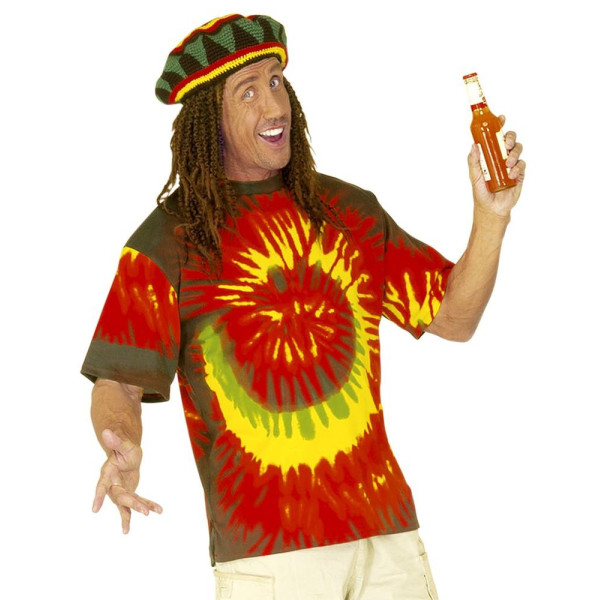 Camiseta Rastafari Tie Dye para Adulto