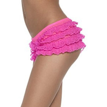 Braga de color Rosa Neón con Encaje para Adulto