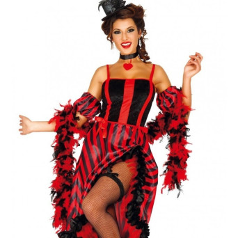 Boa de Plumas de color Rojo y Negro de 1,80 Metros