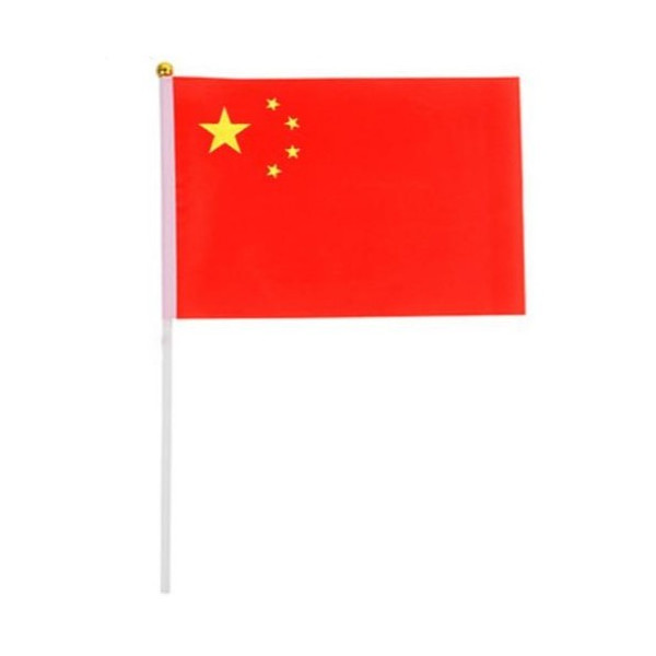 Bandera de China de Poliéster de 20 x 30 Centímetros con Palo