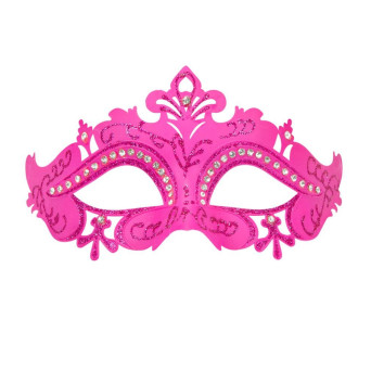 Antifaz de Venecia de color Rosa con Strass para Adulto