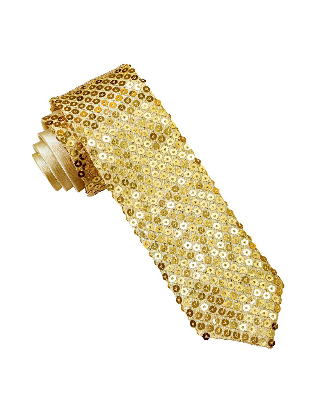 Corbata color Oro con Lentejuelas para Adulto Bazar