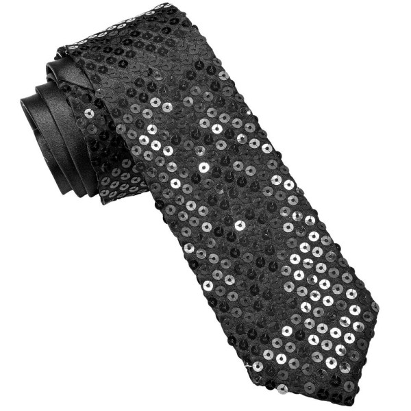 Corbata de color Negro con Lentejuelas para Adulto