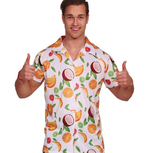 Camisa Hawaiana de Frutas para Adulto