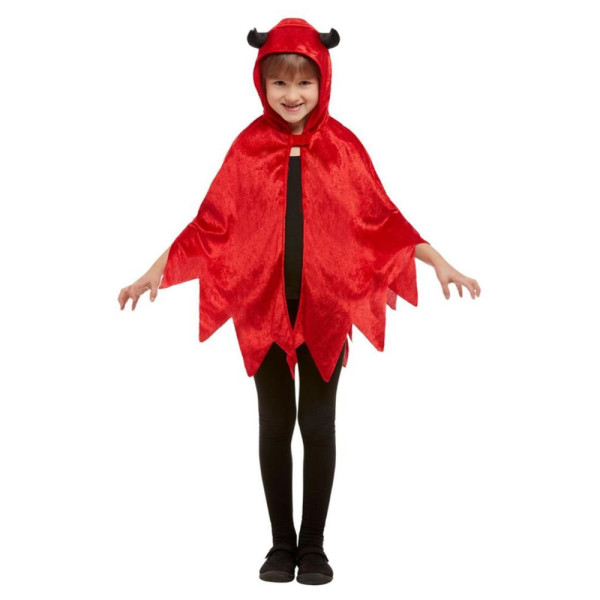Capa de Diablo con Capucha de color Rojo Infantil