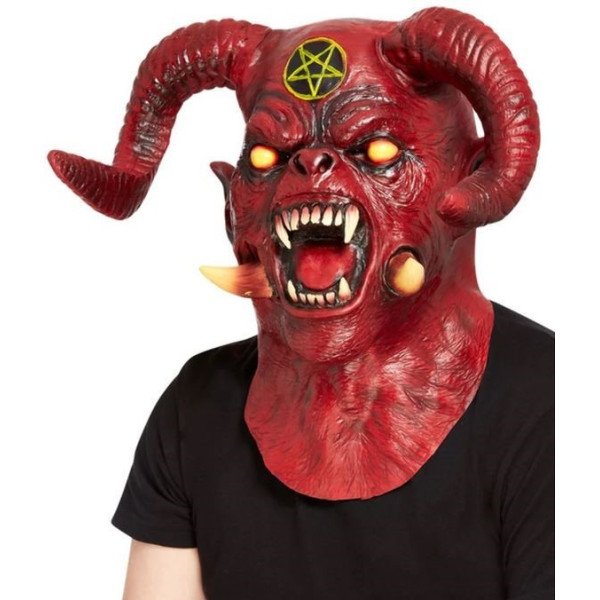 Máscara de Diablo Satánico Deluxe para Adulto
