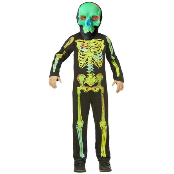 Disfraz de Esqueleto Neón que Brilla en la Oscuridad Infantil