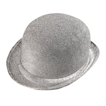 Bombín de Lurex de color Plata para Adulto