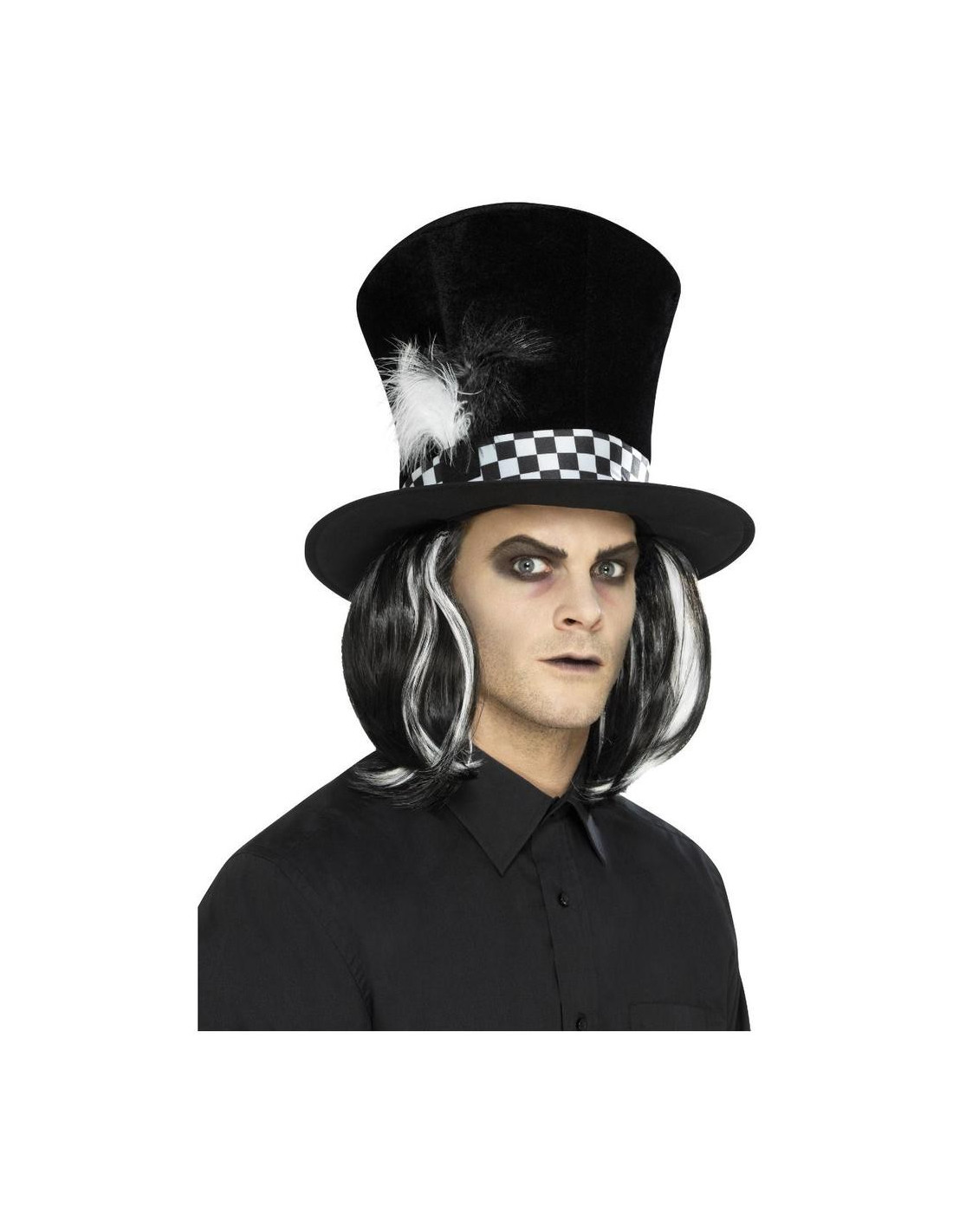 Sombrero de copa negro adulto Día de los Muertos: Este sombrero de copa  para adulto es negro.En la…
