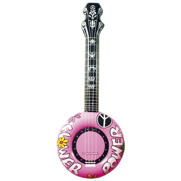 Banjo Inflable de Hippie de 100 Centímetros de color Rosa