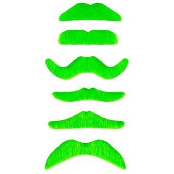 Bigote Verde Neón Varios Modelos para Adulto