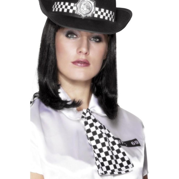 Corbata de Policía de color Blanco y Negro para Adulto
