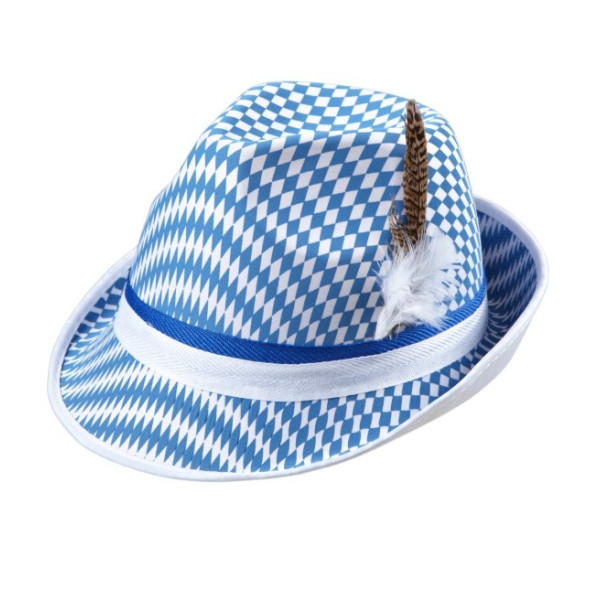  Sombrero Fedora de Bandera Bávara con Plumas para Adulto
