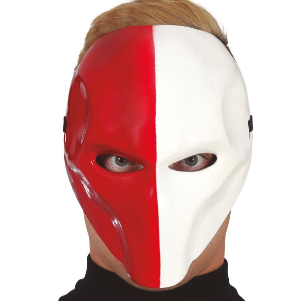 Máscara de color Rojo y Blanco para Adulto