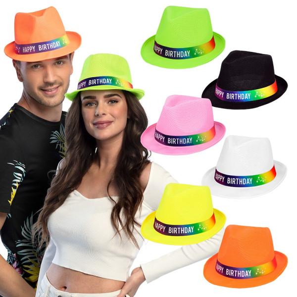 Sombrero de Funky Happy Birthday Varios Colores para Adulto