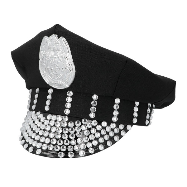 Gorra de Policía Rock de color Negro para Adulto