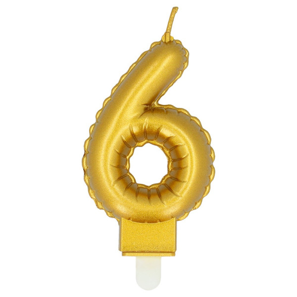 Vela Cumpleaños de Número 6 de color Oro