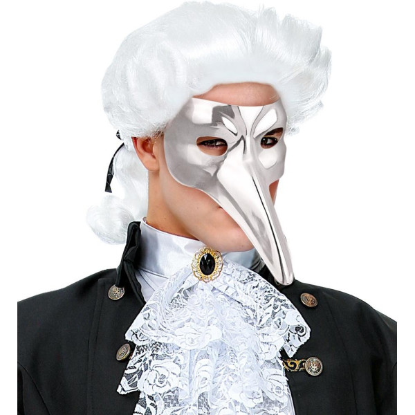 Máscara de Veneciano de color Plata para Adulto