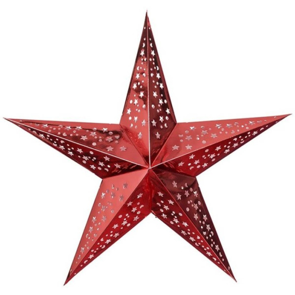 Estrella de 5 Puntas Plegable de color Rojo de 90 Centímetros