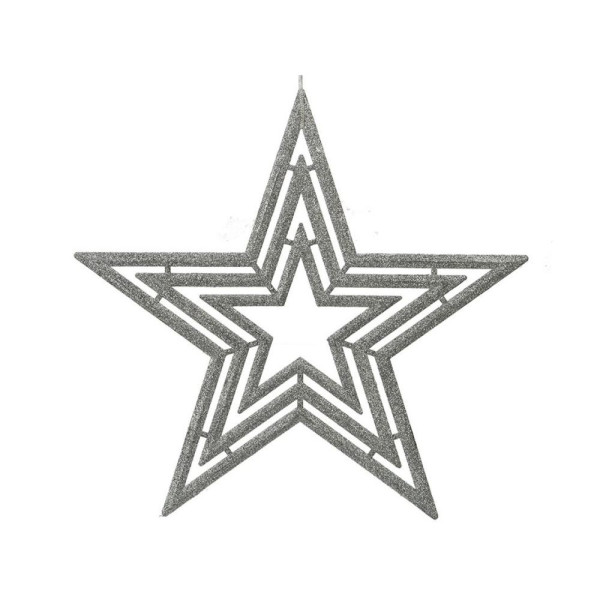Estrella de 30 Centímetros de color Plata con Purpurina