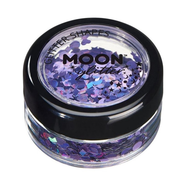 Purpurina con Formas Moon Glitter Holographic de 3 Gramos efecto Holográfico