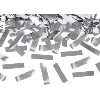 Cañón de 60 Centímetros con Confeti de Tiras de color Plata