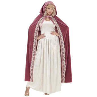 Capa de Princesa Fantasía de 140 Centímetros con Capucha para Adulto