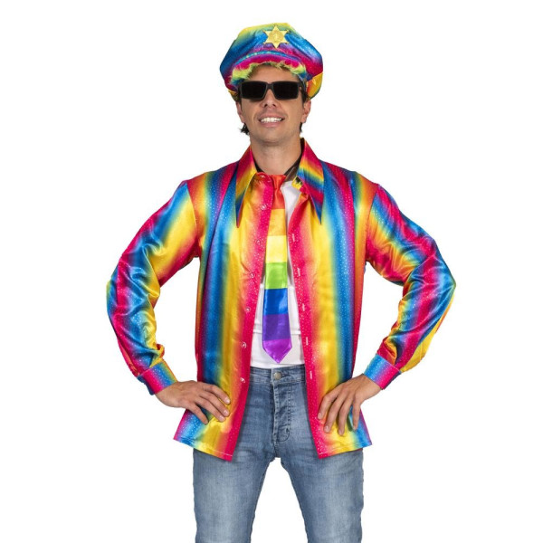Camisa de Disco Rainbow para Adulto