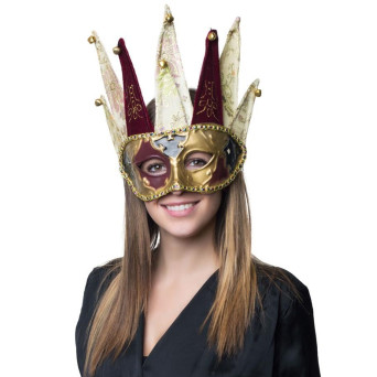 Antifaz de Veneciano con Corona para Adulto