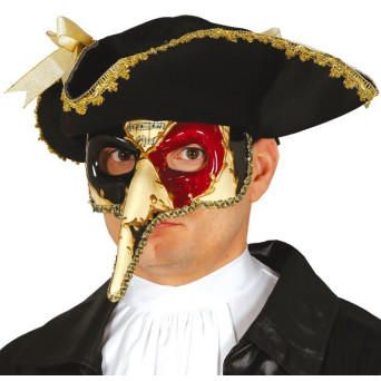 Antifaz de Veneciano Música con Nariz para Adulto