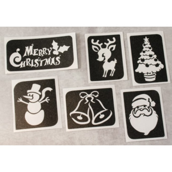 Tatuaje de Navidad Tattoo Stencil 6 Unidades