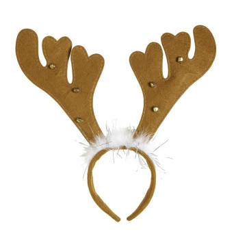 Diadema de Reno con Campanas y Marabú